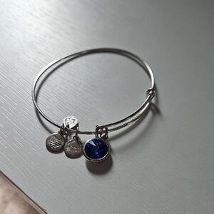 Alex And ANI Silver and Blue Charm Bracelet